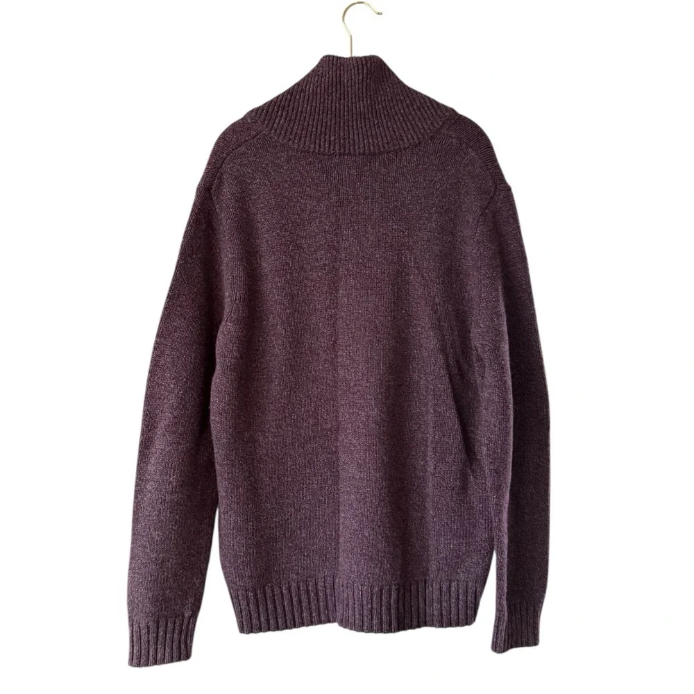 Banana Republic Men's Shawl Collar Sweater Plum Heather Cotton Blend Size Large